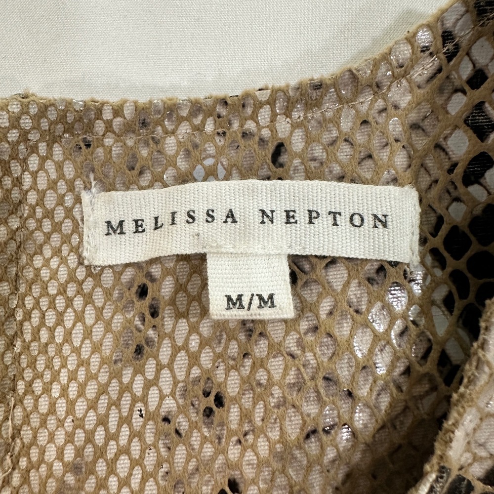 Melissa Nepton Snakeskin Print Sleeveless Shell Top Women Medium Animal - Picture 5 of 8